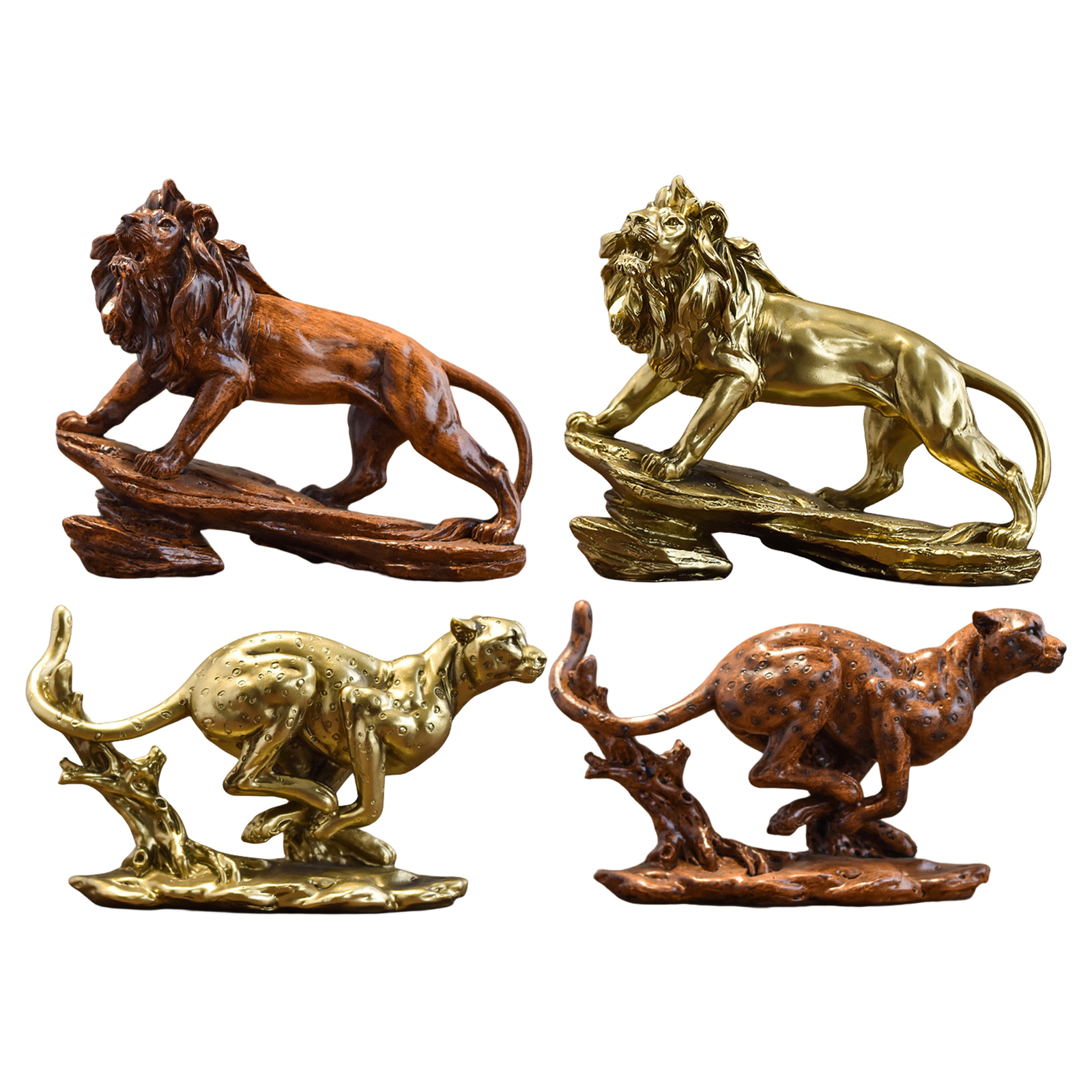 Collectible Lion and Cheetah Figurines for Stylish Home and Room Decor
