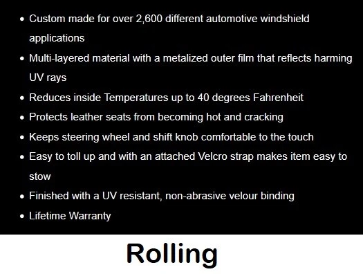 Pantalla protectora térmica plateada personalizada para parabrisas de vehículos BMW Foto 4 de 4