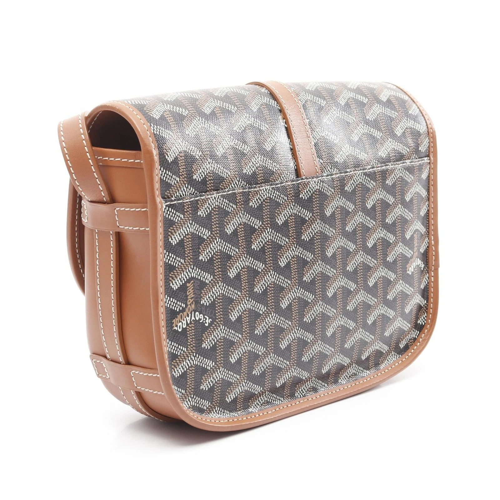 Borsa a tracolla GOYARD Belvedere PM tela pelle marrone nera usata donna