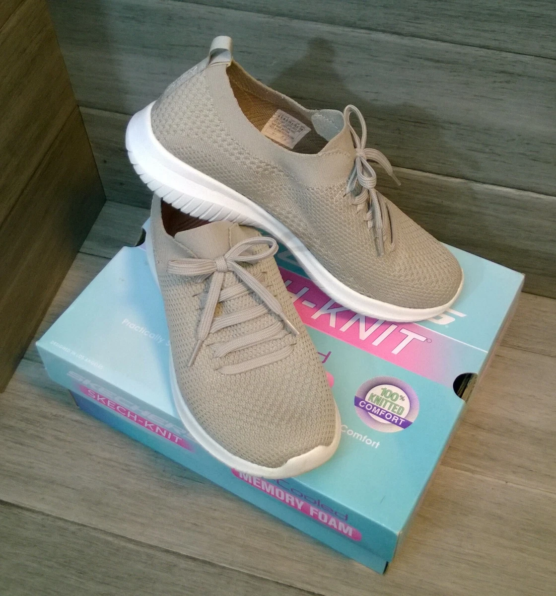 Skechers Skech-Knit Memory Foam Ultra Flex -12841/Taupe Womens 9.5 eBay