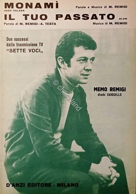Sheet Music - Remigi Memo - Monami (Jazz Waltz) - Your Past (Slow) - 1967