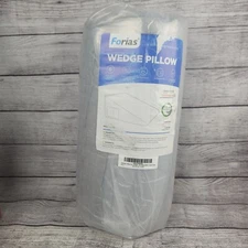 Forias 4-in-1 Memory Foam Bed Wedge Pillow 12" Removable Cover w/pockets