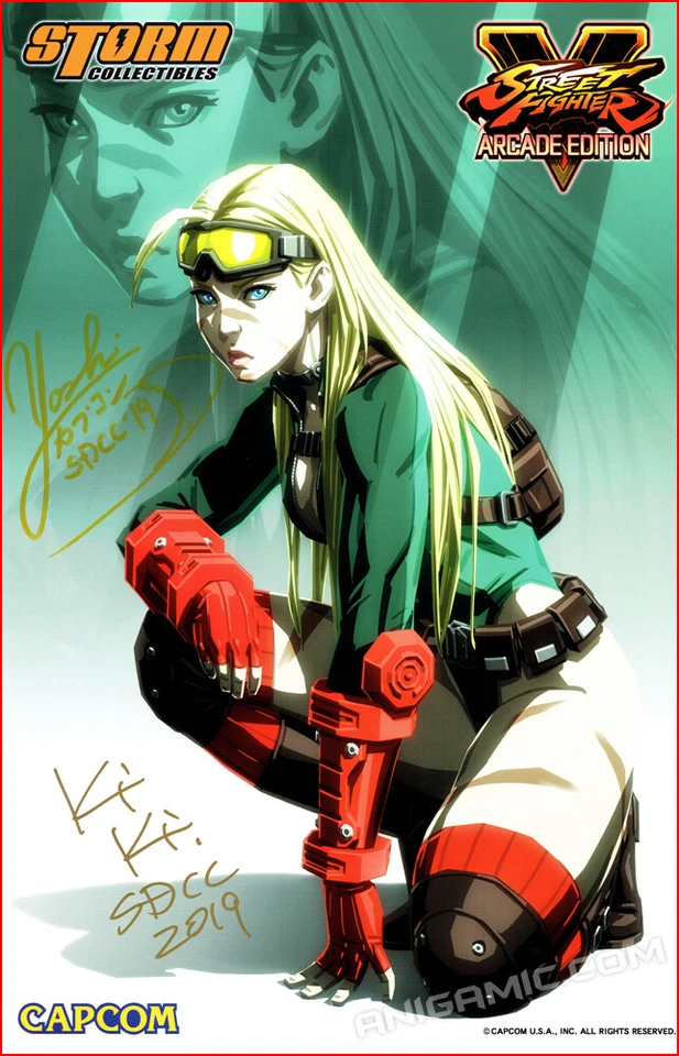 CAMMY Signed ART POSTER PRINT Capcom STREET FIGHTER V Yoshinoro Ono SDCC Kiki - Image 2 of 2