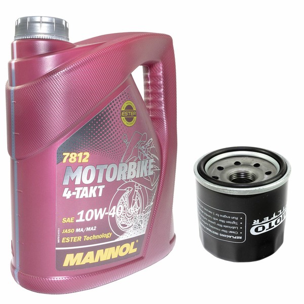 4 Liter MotoröL Set 10W40 ÖLfilter MF204 FüR Arctic Cat Kawasaki KFX Yamaha YFM-image