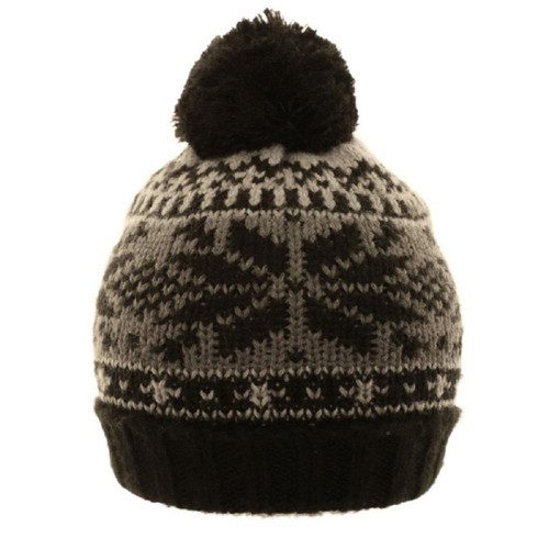 mens ladies beanie bobble hat slouch pom pom fairisle ski winter