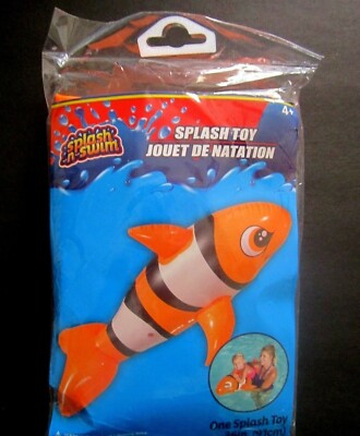 Splash-N-Swim Splash Toy 23'' Clown Fish Ride-On Inflatable Pool Animal Age 4+New