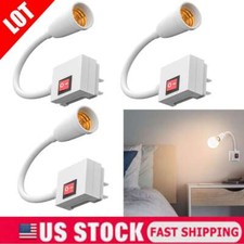 E27 Light Bulb Lamp Holder Base Adapter 360  Gooseneck Extender Wall Socket Plug