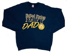 *VTG* Soffe Sweats United States Navy Dad Blue Sweatshirt; Made in USA; XL