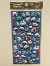 Mind Wave Winter Animals Puffy Sticker Sheet