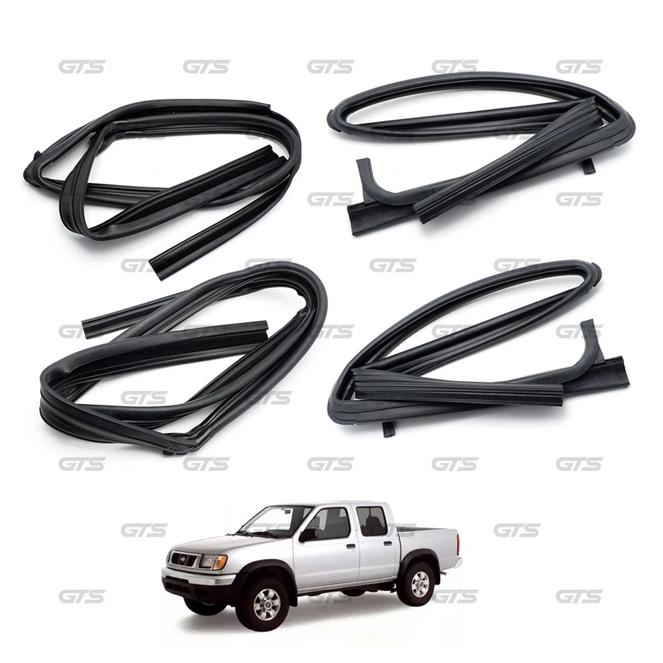 Para Nissan Frontier 1998 04 4 Piezas Cristal Canal Goma Sello Ventana Foto 4 de 4