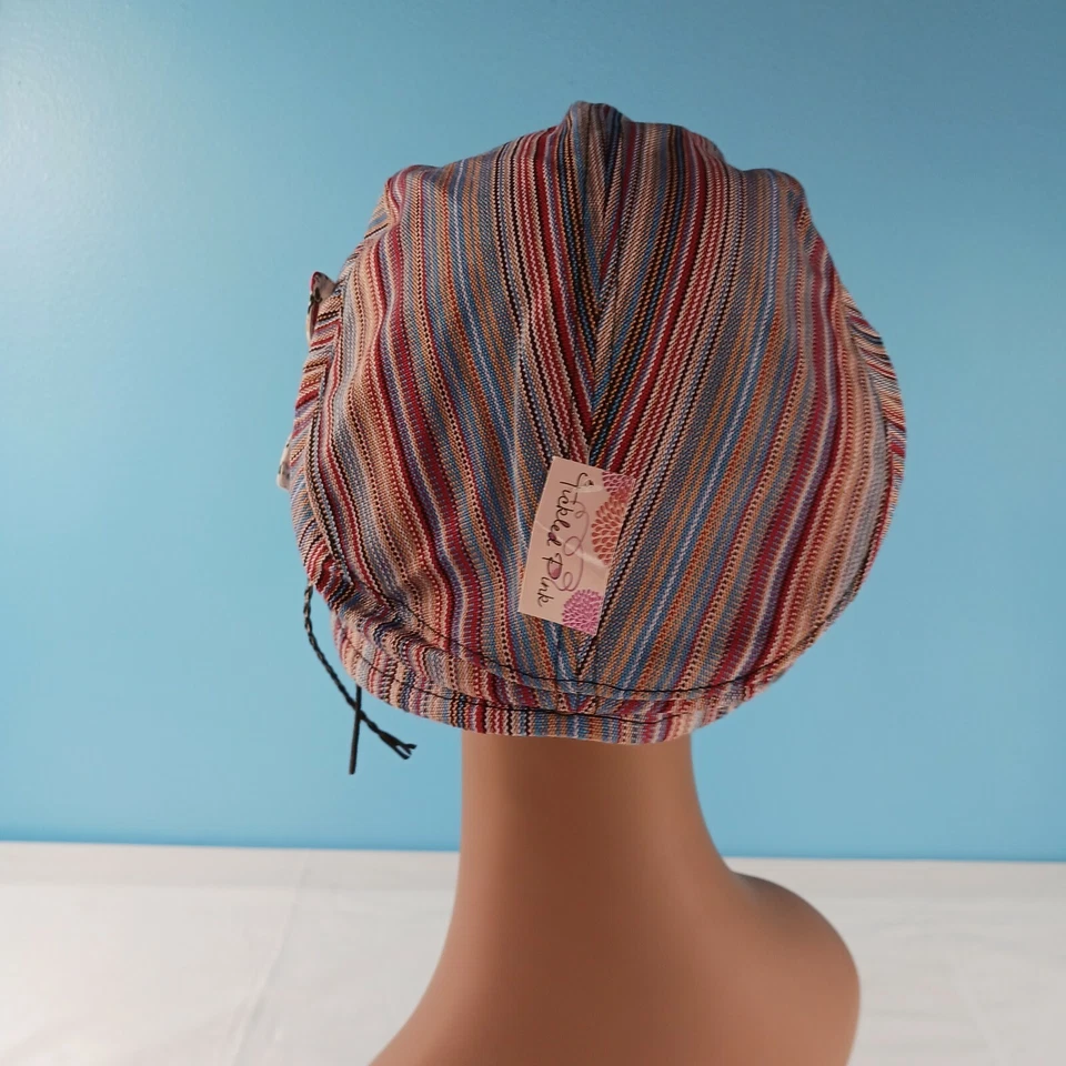Sombrero cubo Cloche rosa cosquillas para mujer pequeño 6 rayas multicolor rosa rosa Foto 3 de 4