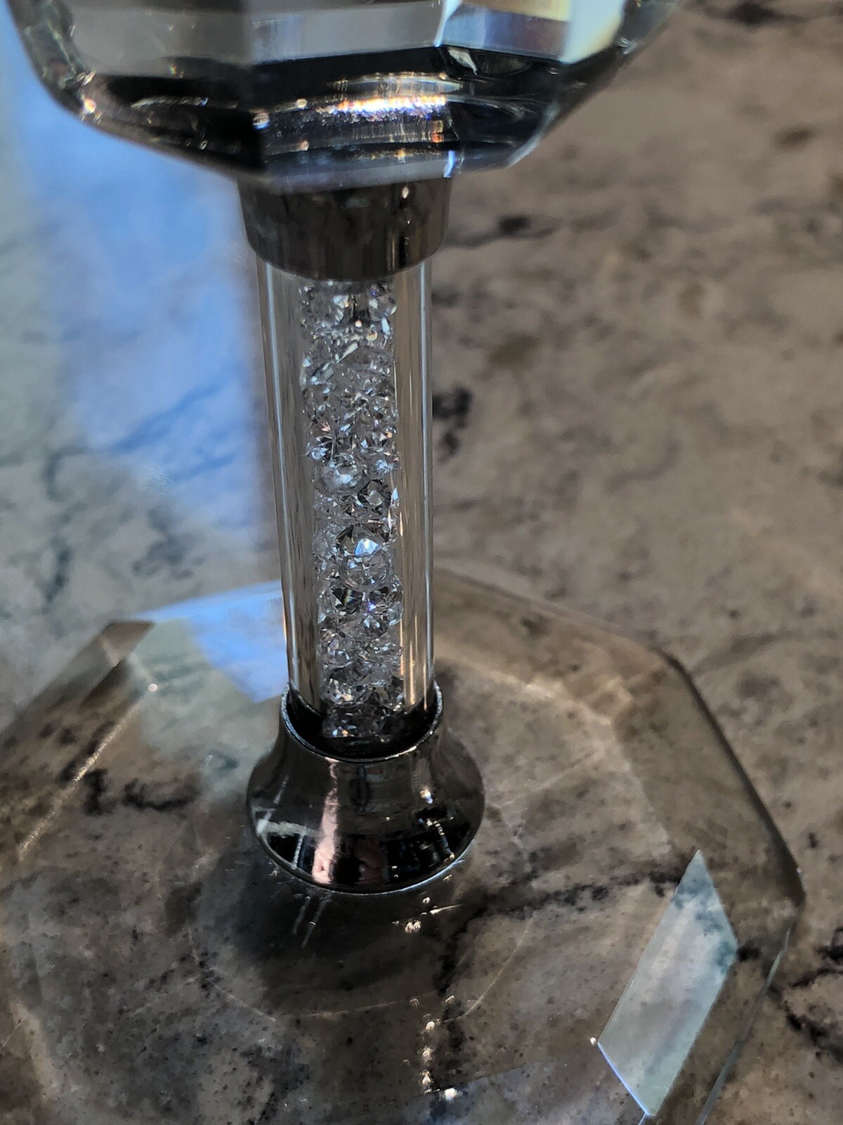 Oleg Cassini Crystal Candle Holders 2 Signed Taper Style Vintage Modern