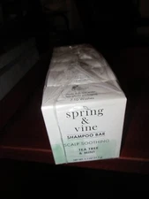 6 SPRING & VINE TEA TREE & MINT SCALP SOOTHING SHAMPOO BAR 1.1 OZ TRAVEL SIZE