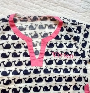 New Pottery Barn Kids Baby Cover Up Tunic Whales 3 6 Month