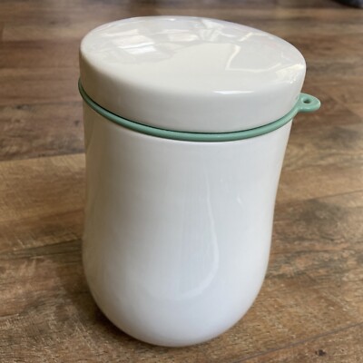 Typhoon | Sleek White Porcelain Canister w Rubber Seal Excellent 8.5  Tall