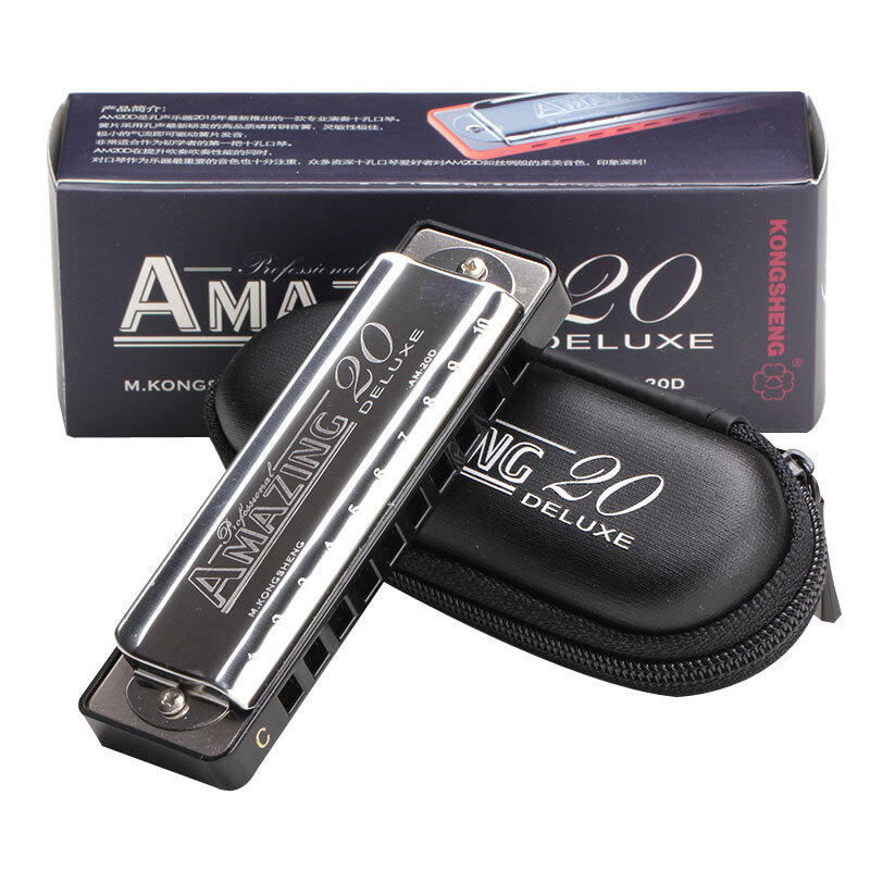Kongsheng AM20 Amazing 20 Deluxe Blues Harmonica 10 Holes