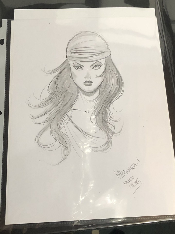 SEXY ELEKTRA LADY DEATH ORIGINAL ART SKETCH 9x12 BY MARIA LAURA SANAPO Comic Art