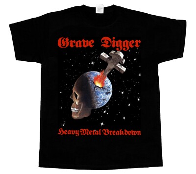 GRAVE DIGGER HEAVY METAL BREAKDOWN Short - Long sleeve new black T-SHIRT