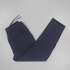 Athleta Metropolis Straight Leg Pants Women Sz 6 Navy Pull-on Zip Pockets Ankles