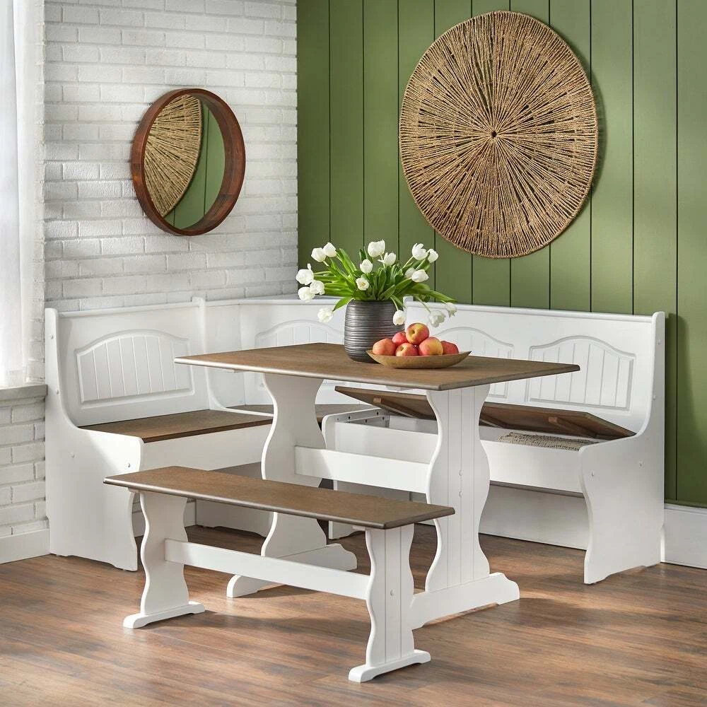 White kitchen nook set deals