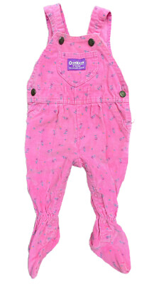 vintage oshkosh 花柄　コーデュロイ　3T usa Vintage OshKosh B'Gosh One-piece Corduroy Floral Print