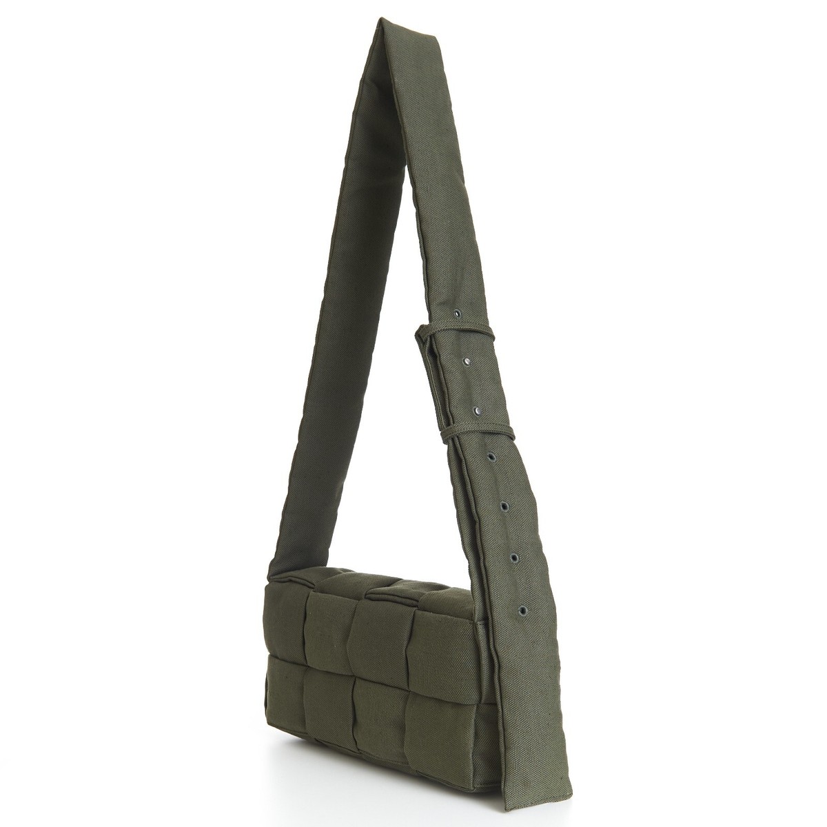 Bottega Veneta カーキ パッド入り Tech Cassette バッグ BOTTEGA VENETA 2500$ Tech Cassette Crossbody Bag - Crocodile