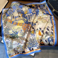 100 Mulberry Silk 20" small Scarf Women neckerchief Wrap blue red yellow ZT151