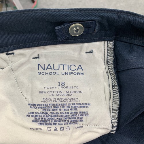 Nautica Pants Big Boys 18 Navy School Uniform Husky Stretch Cotton Performance - Picture 14 of 15