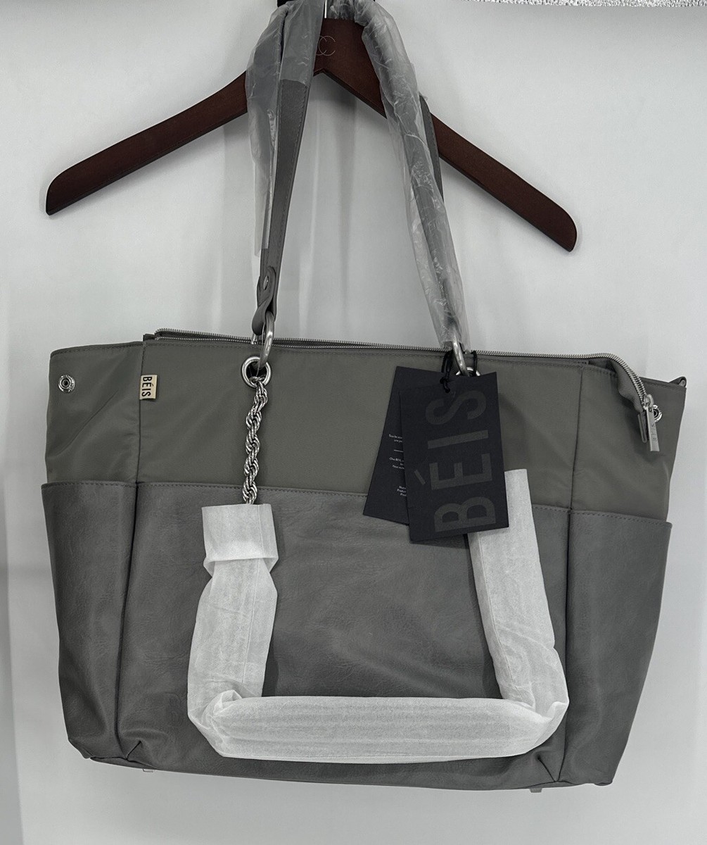 Beis The Diaper Bag Tote Gray Shoulder/ Crossover W/ Stroller
