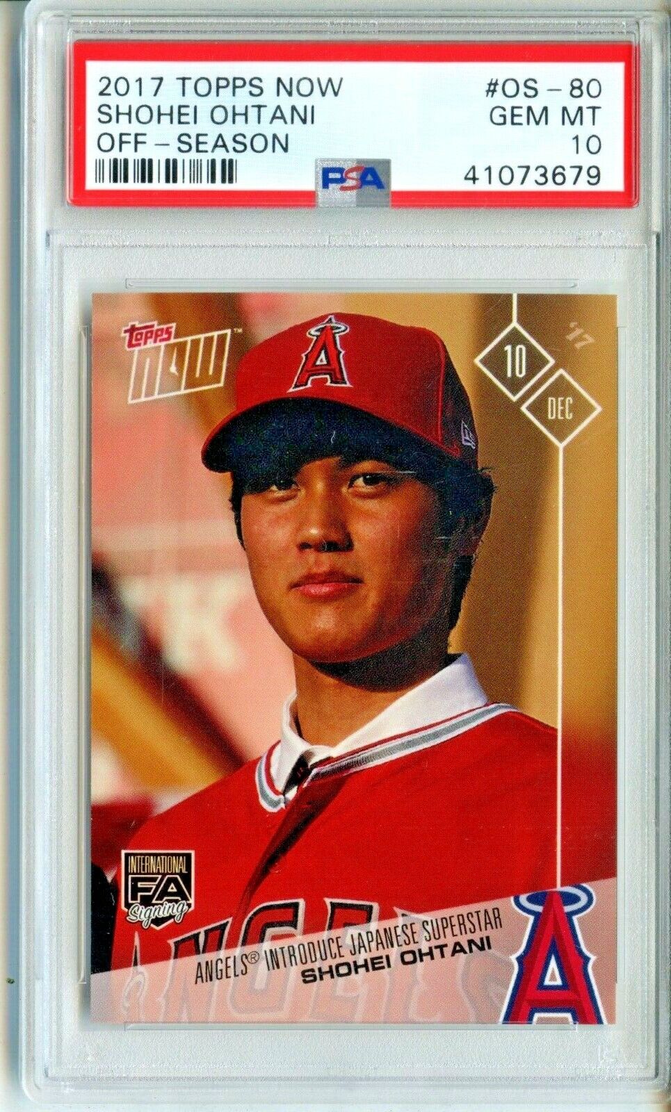 TOPPS NOW Shohei Ohtani #OS-80 入団会見 PSA9