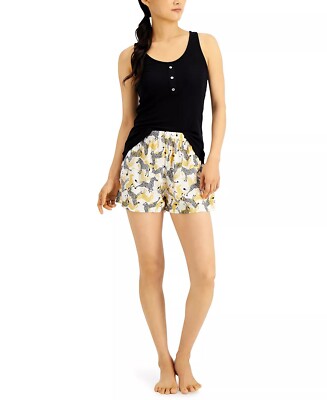 Womens Tank & Shorts Pajama Set Soft Elastic Waist - Jenni Small