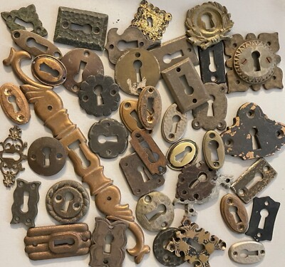 #ad ANTIQUE VTG BUILD YOUR OWN LOT ESCUTCHEONS KEYHOLE COVERS 10% OFF 2 0R MORE $5.00