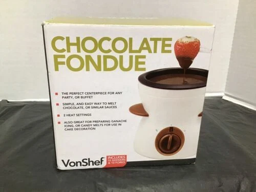 VonShef White Fondue Pot Electric Fondue Sets