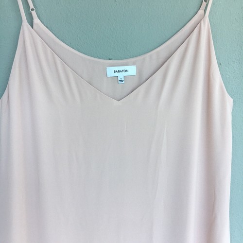 Aritzia Babaton Schlupfkleid Damen S Blush Pink seidig Midi gefüttert Y2K Coquette - Bild 6 von 15