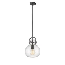 Innovations Newton Sphere 1-Lt 10" Stem Pendant, MB/SG - 410-1SM-BK-G410-10SDY