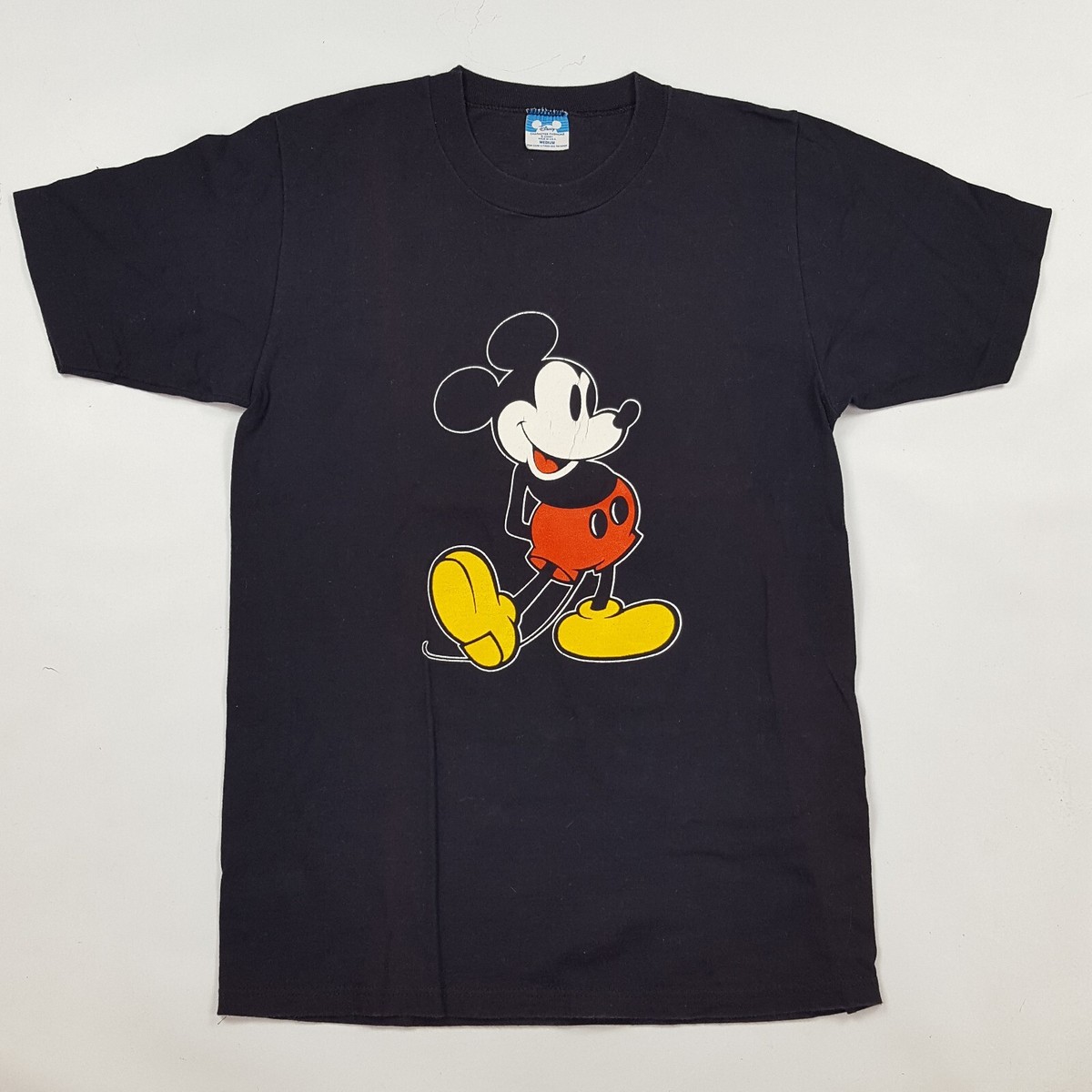 80s Disney ミッキー Tシャツ　ブラック 黒 ヴィンテージ 90s Vintage 80s Mickey Mouse Disney Cartoon Size Small Black USA Made