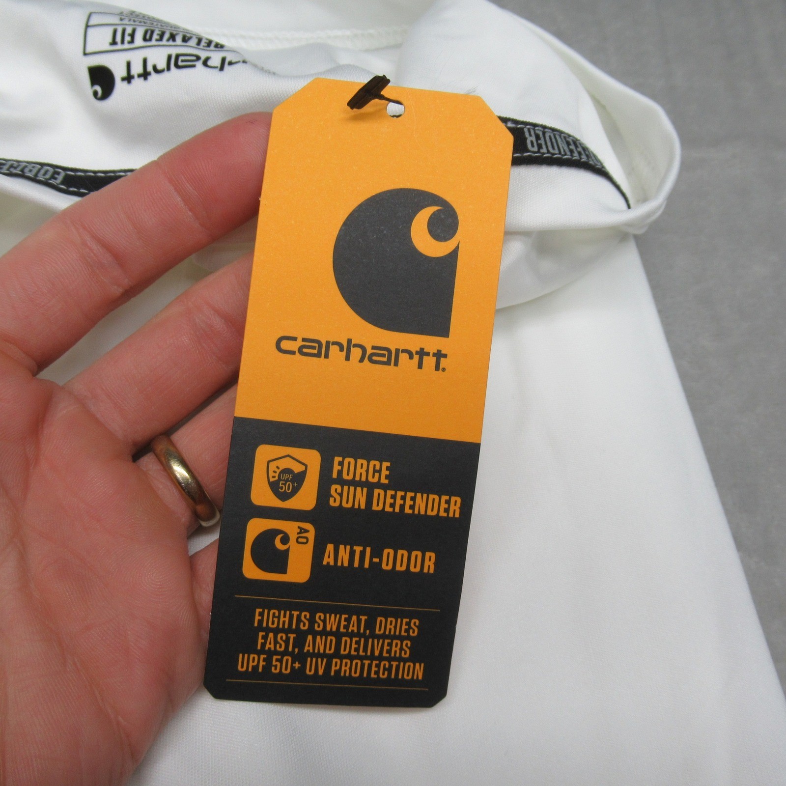 Carhartt Shirt Mens Large White Force Sun Defender Short Sleeve Relaxed $30 NEW thumbnail 13