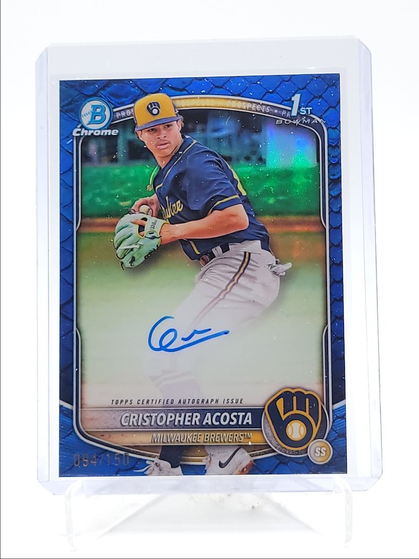 CRISTOPHER ACOSTA 2025 BOWMAN CHROME 1ST BLUE REPTILIAN AUTO /150 Q4060