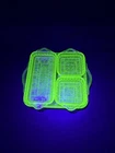 RARE 4 pc Vintage Jeanette Doric Relish Tray Dish Set Uranium Depression Glass