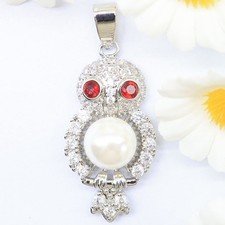 Buy 1 Get 1 Free Owl Shape White Sapphire Pear Women Silver plated Pendant