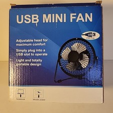 Desk Table Mini Fan Personal USB Small Quiet Metal Mini Portable 4" Green New