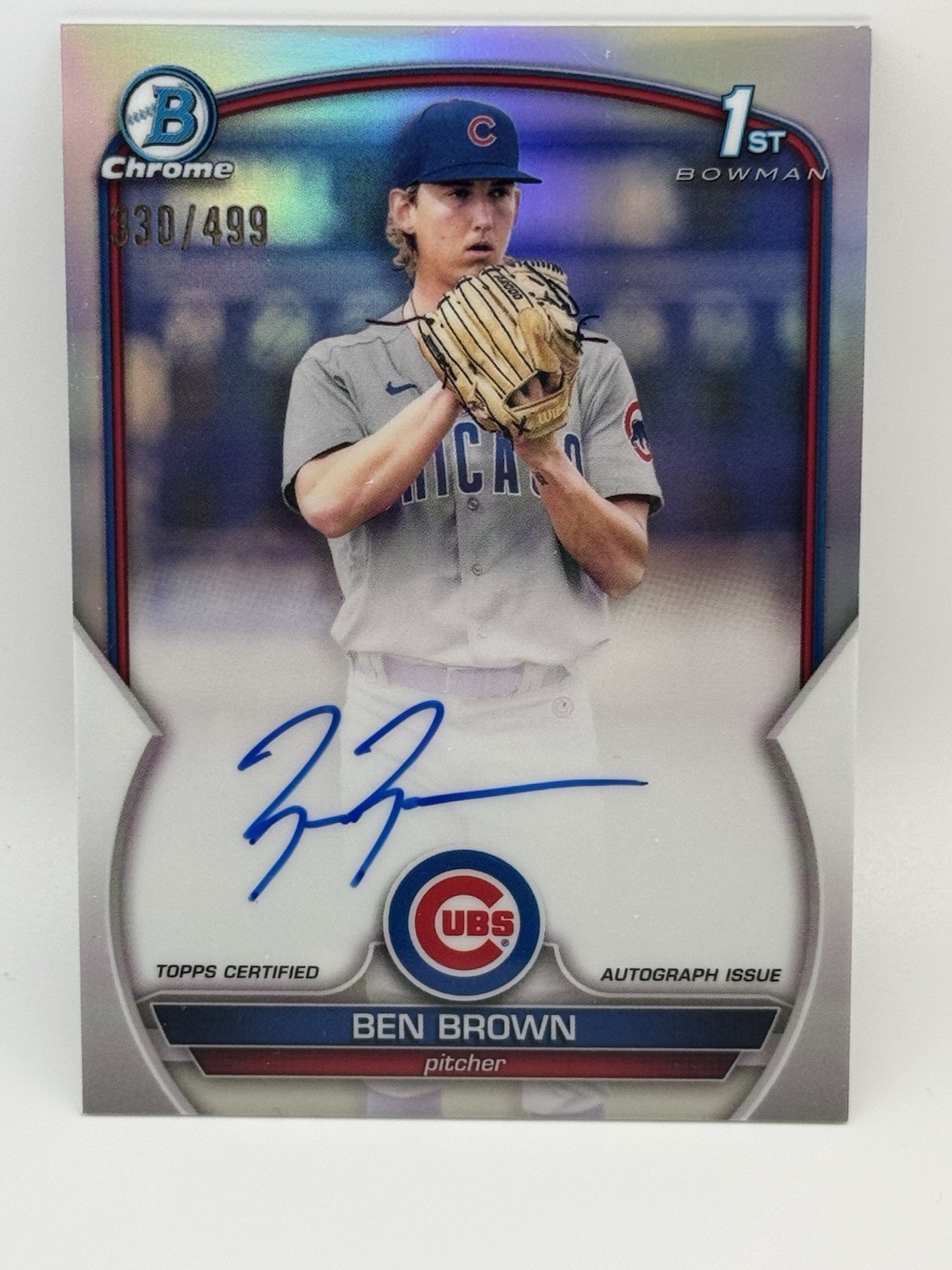 2023 Bowman Chrome Prospect Auto Refractor /499 Ben Brown #CPA-BBN Auto Rookie