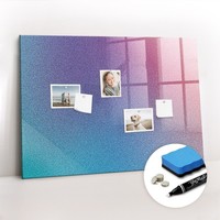 Glas Magnettafel Pinnwand Mit Marker Schwamm Magneten Verlaufsmuster 100X70 Cm