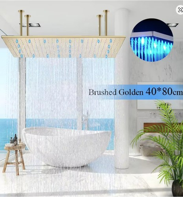 #ad LED Celling Mount Shower Head Rainfall Stainless Steel High Pressure Top Sprayer $119.00