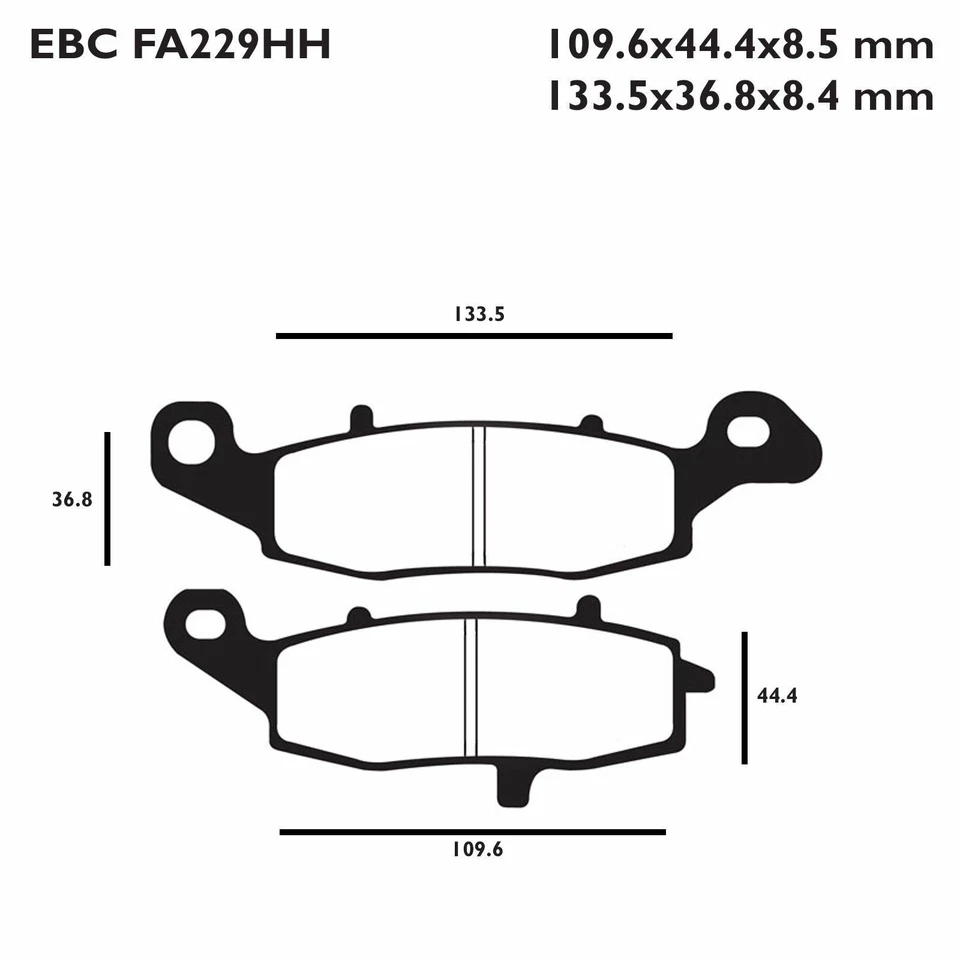 Juego de pastillas de freno delanteras completas sinterizadas EBC FA417/4HH para Kawasaki ZX-6R Ninja 07-13 Foto 2 de 4