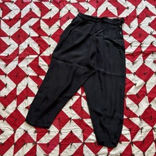 Vintage 1950s 60s Side Zip Rayon Nylon Pants Women s As Is Black Distressed