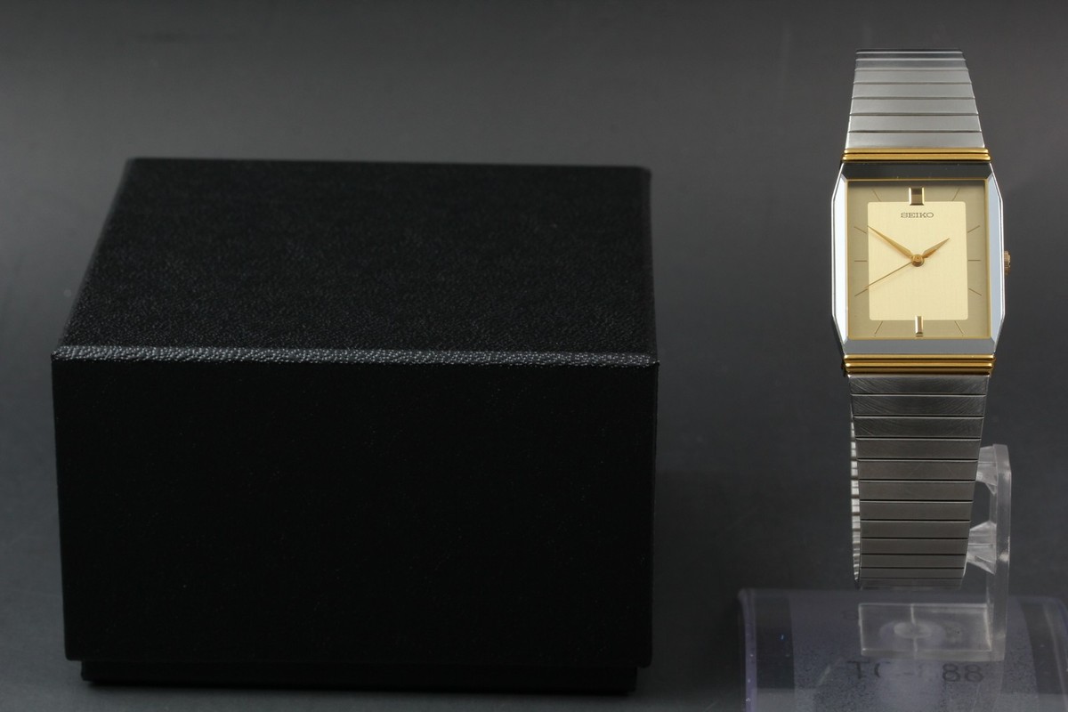 Vintage 1986 Seiko Session 5P31-5000 Two-Tone Rectangle Quartz