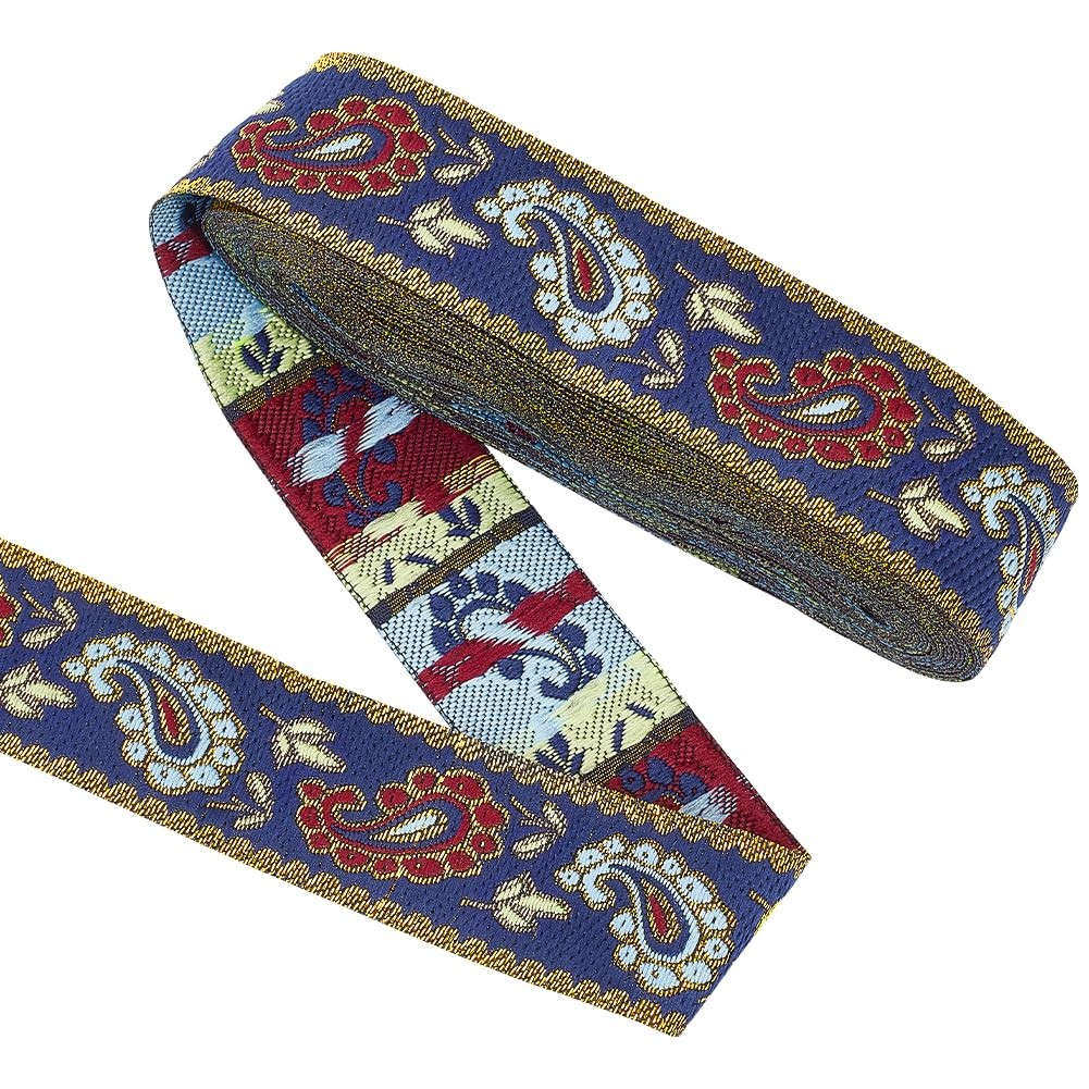 Ruban jacquard vintage 3cm ethnique brodé en polyester de 7m pour mercerie