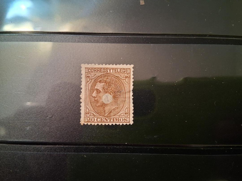 SPAIN 1879 #245 USED LIGHT CANCELLATION (LOT 74) 20 CENTIMOS RED BROWN NEW PRICE