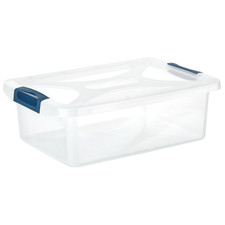 ENGELLAND Multibox Organizer Aufbewahrungsbox Stapelbar Boxen Blau Transparent